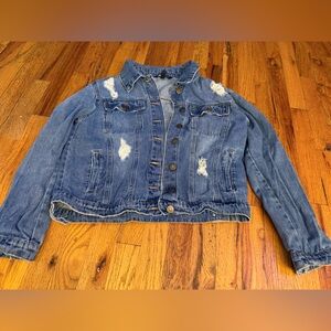 Baccini Classic Distressed Blue Jean Jacket